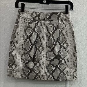 Maje NWT Snake Skin Print Leather Mini Skirt Size 8